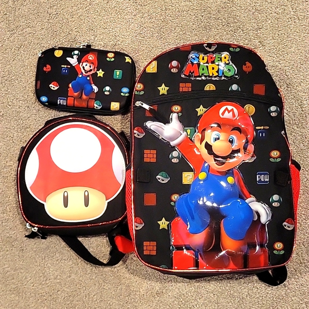 Super Mario backpack 3pc set